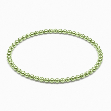 Handcrafted 4mm Light Green Pearl beaded bracelet