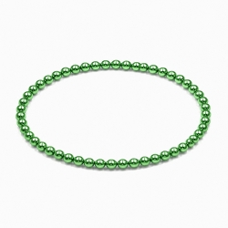 Handcrafted 4mm Green Pearl beaded bracelet