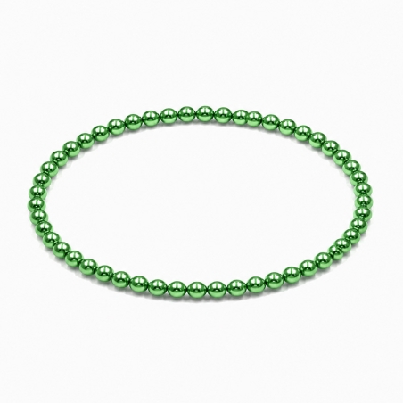 Handcrafted 4mm Green Pearl beaded bracelet