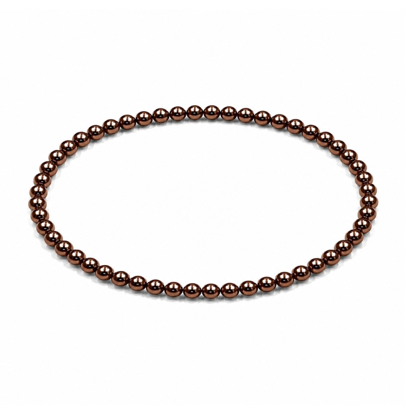 Handcrafted 4mm Chocolate Pearl beaded bracelet