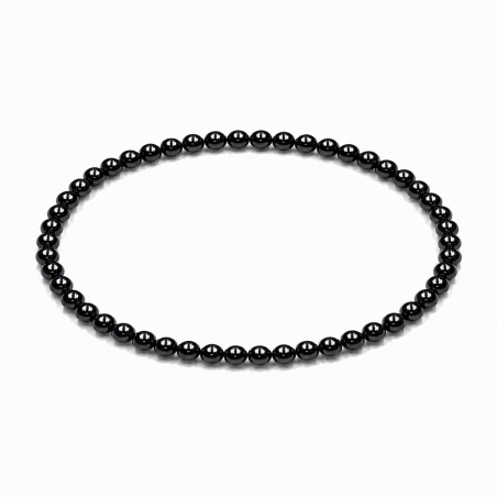 Handcrafted 4mm Black Pearl beaded bracelet
