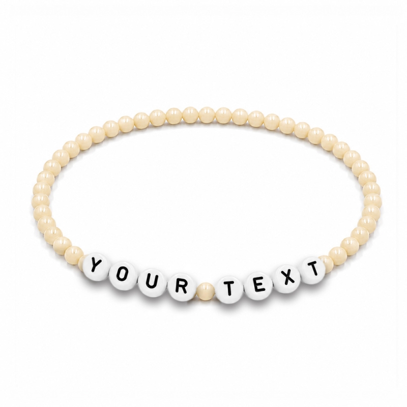 Cream 4mm Personalised Bracelets 402