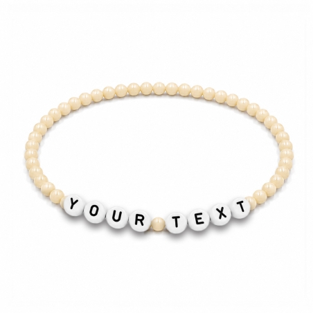 Cream 4mm Personalised Bracelets 402