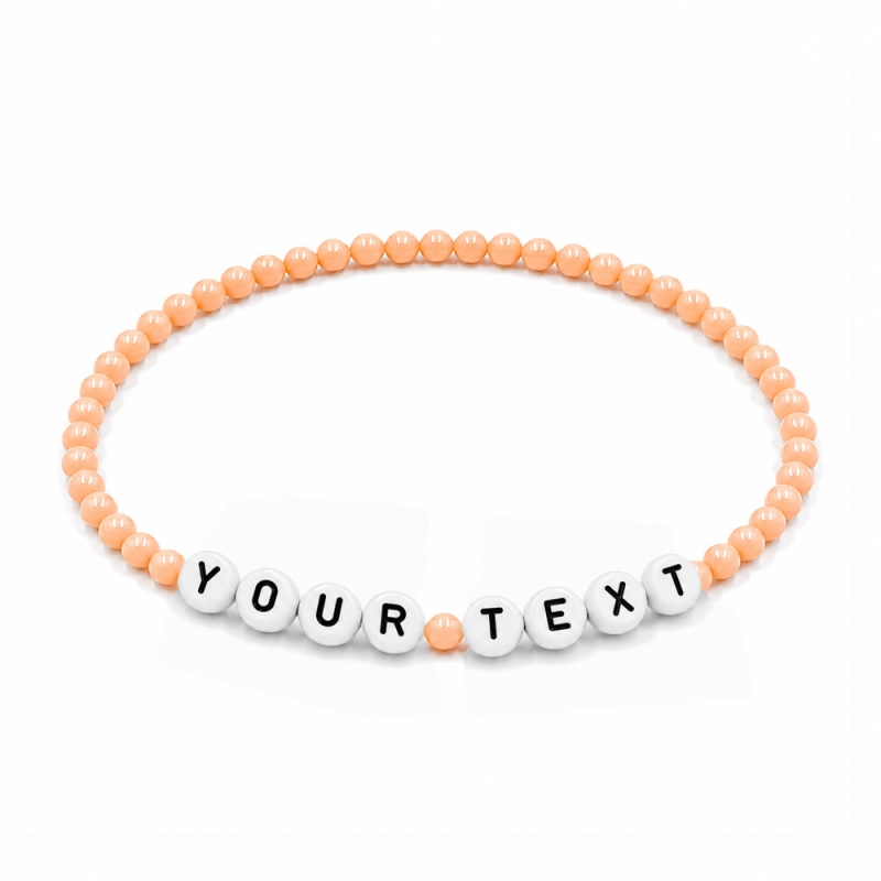 Peach 4mm Personalised Bracelets 403