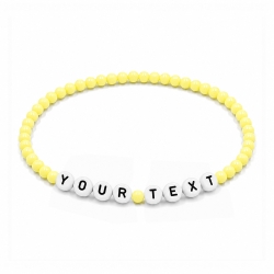 Pastel Yellow 4mm Personalised Bracelets 404