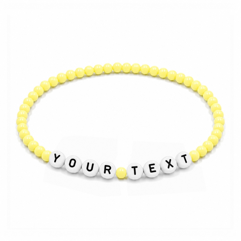 Pastel Yellow 4mm Personalised Bracelets 404