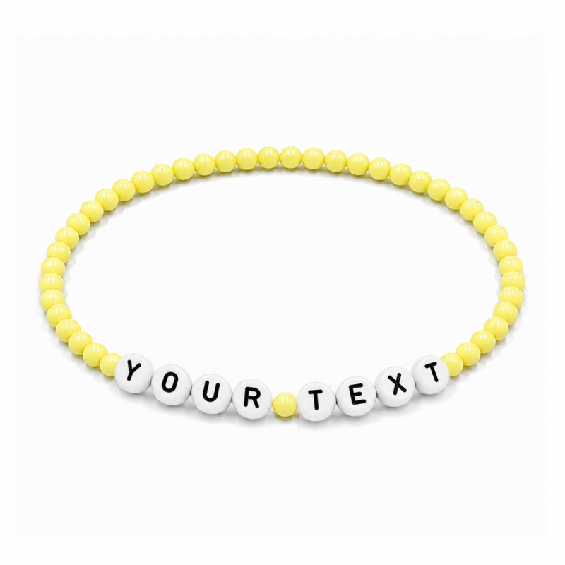 Yellow 4mm Personalised Bracelets 405