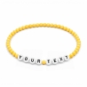 Personalised 4mm Golden Yellow Shiny beaded bracelet with custom letter beads