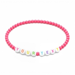 Personalised 4mm Watermelon Shiny beaded bracelet with custom letter beads
