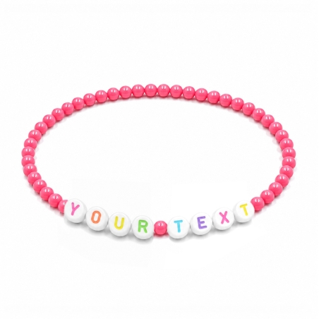 Personalised 4mm Watermelon Shiny beaded bracelet with custom letter beads