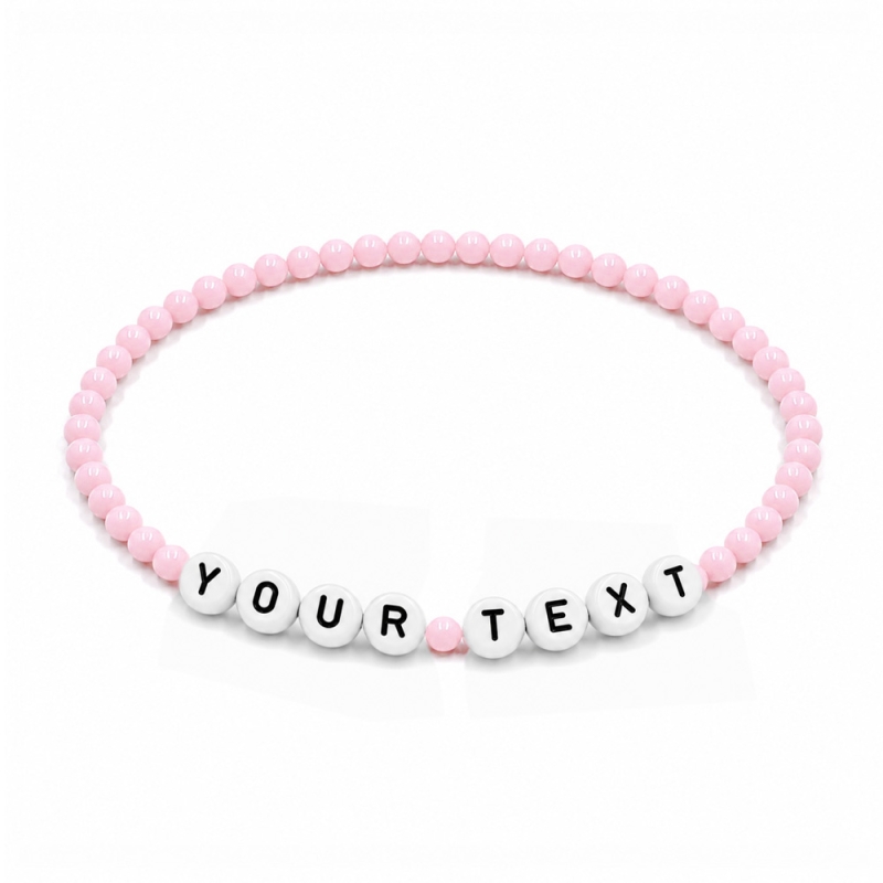 Baby Pink 4mm Personalised Bracelets 409