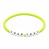 Neon Lime Shiny personalised 4mm beaded bracelet with custom name letter beads