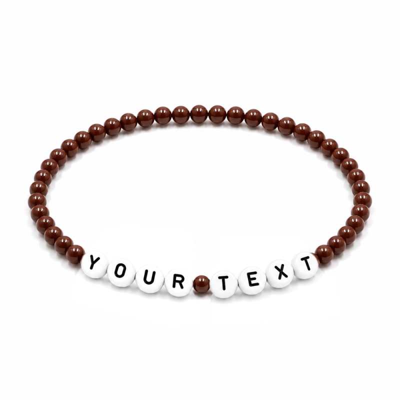 Chocolate Brown 4mm Personalised Bracelets 428