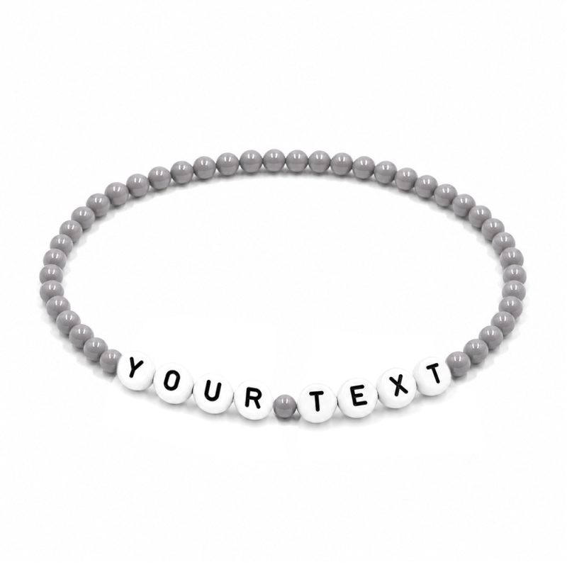 Grey 4mm Personalised Bracelets 429
