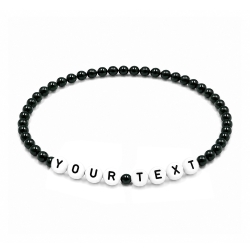 Black 4mm Personalised Bracelets 430