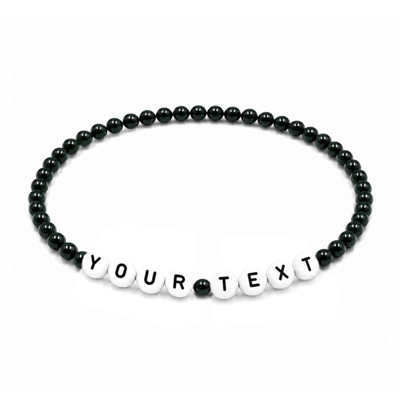 Black 4mm Personalised Bracelets 430