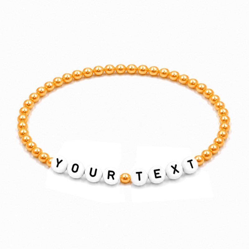 Orange Pearl 4mm Personalised Bracelets 433