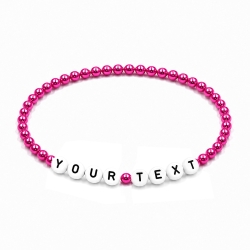 Fuchsia Pearl 4mm Personalised Bracelets 437