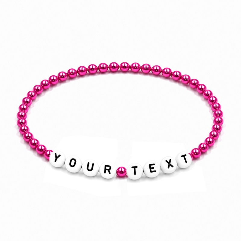 Fuchsia Pearl 4mm Personalised Bracelets 437