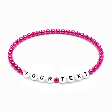 Fuchsia Pearl 4mm Personalised Bracelets 437