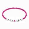 Fuchsia Pearl 4mm Personalised Bracelets 437