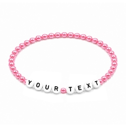 Raspberry Pearl 4mm Personalised Bracelets 438