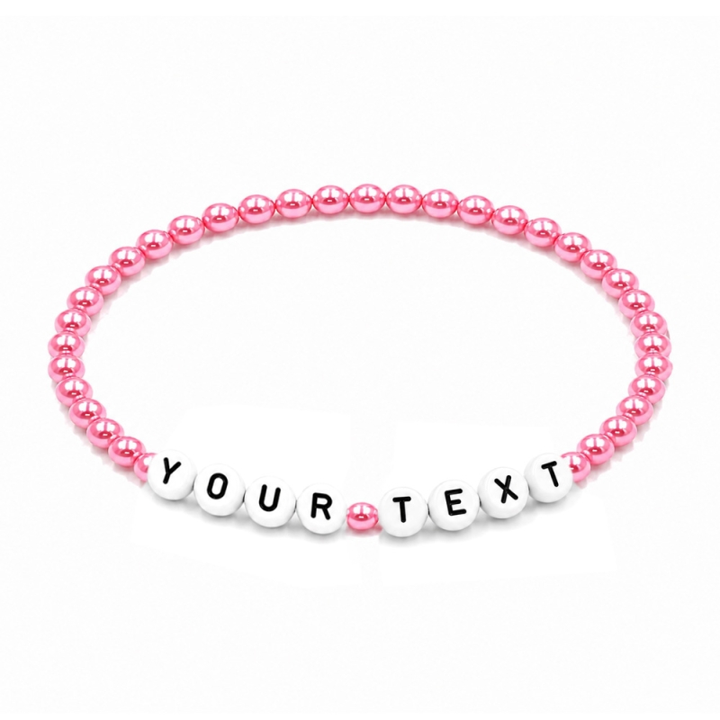 Raspberry Pearl 4mm Personalised Bracelets 438