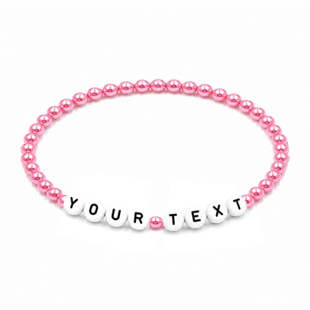 Raspberry Pearl 4mm Personalised Bracelets 438