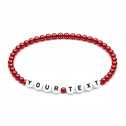 Red Pearl 4mm Personalised Bracelets 439