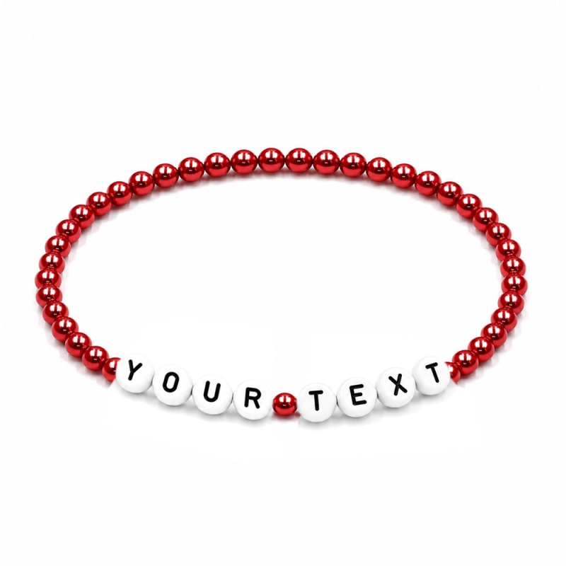 Red Pearl 4mm Personalised Bracelets 439
