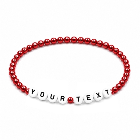 Red Pearl 4mm Personalised Bracelets 439
