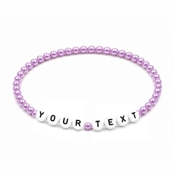 Lilac Pearl 4mm Personalised Bracelets 440