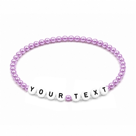 Lilac Pearl 4mm Personalised Bracelets 440