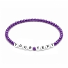 Purple Pearl personalised 4mm beaded bracelet with custom name lettering and a rich purple pearlescent finish