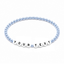 Ice Blue Pearl 4mm Personalised Bracelets 444
