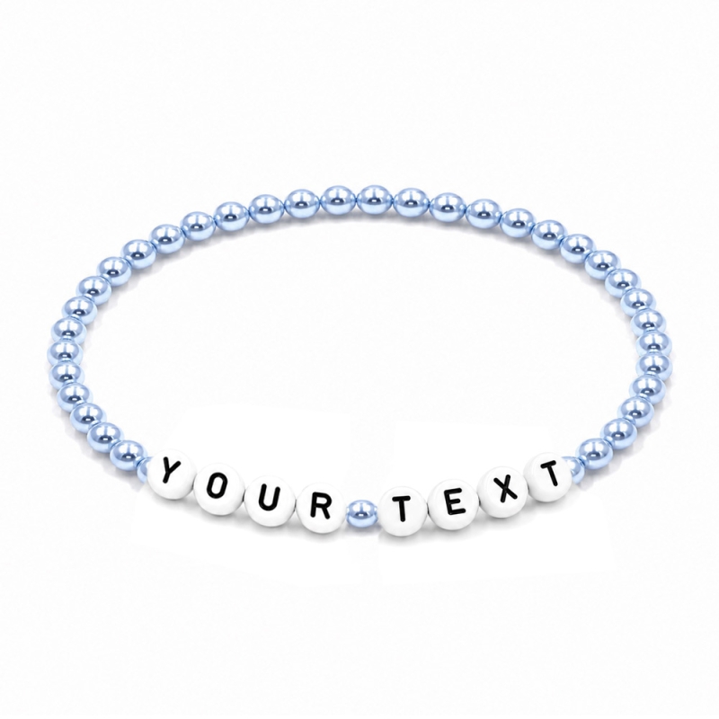 Ice Blue Pearl 4mm Personalised Bracelets 444