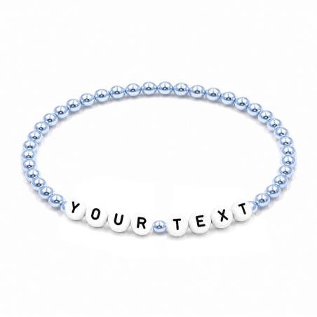 Ice Blue Pearl 4mm Personalised Bracelets 444