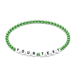 Green Pearl 4mm Personalised Bracelets 447