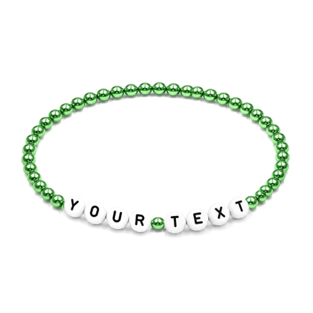 Green Pearl 4mm Personalised Bracelets 447