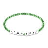 Green Pearl 4mm Personalised Bracelets 447