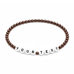 Chocolate Pearl 4mm Personalised Bracelets 448
