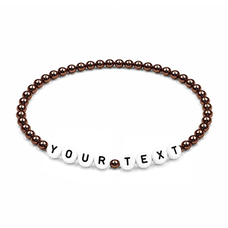 Chocolate Pearl 4mm Personalised Bracelets 448