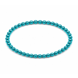Handcrafted Turquoise Pearl 4mm beaded bracelet with pearlescent turquoise acrylic beads in a classic non-personalised design