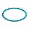 Handcrafted Turquoise Pearl 4mm beaded bracelet with pearlescent turquoise acrylic beads in a classic non-personalised design