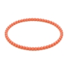 Handcrafted Tangerine Shiny 4mm beaded bracelet with glossy orange acrylic beads in a classic non-personalised design