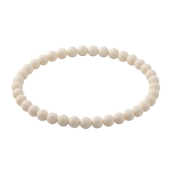 Soft Ivory Matte 6mm Beaded Bracelet with Smooth Ivory Acrylic Beads, Handmade Minimalist Jewellery