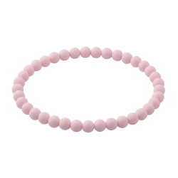 Powder Pink Matte 6mm Beaded Bracelet with Soft Pink Acrylic Beads, Handmade Minimalist Jewellery