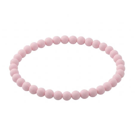 Powder Pink Matte 6mm Beaded Bracelet with Soft Pink Acrylic Beads, Handmade Minimalist Jewellery