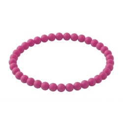 Magenta Matte 6mm Beaded Bracelet with Vibrant Pink Acrylic Beads, Handmade Colourful Jewellery