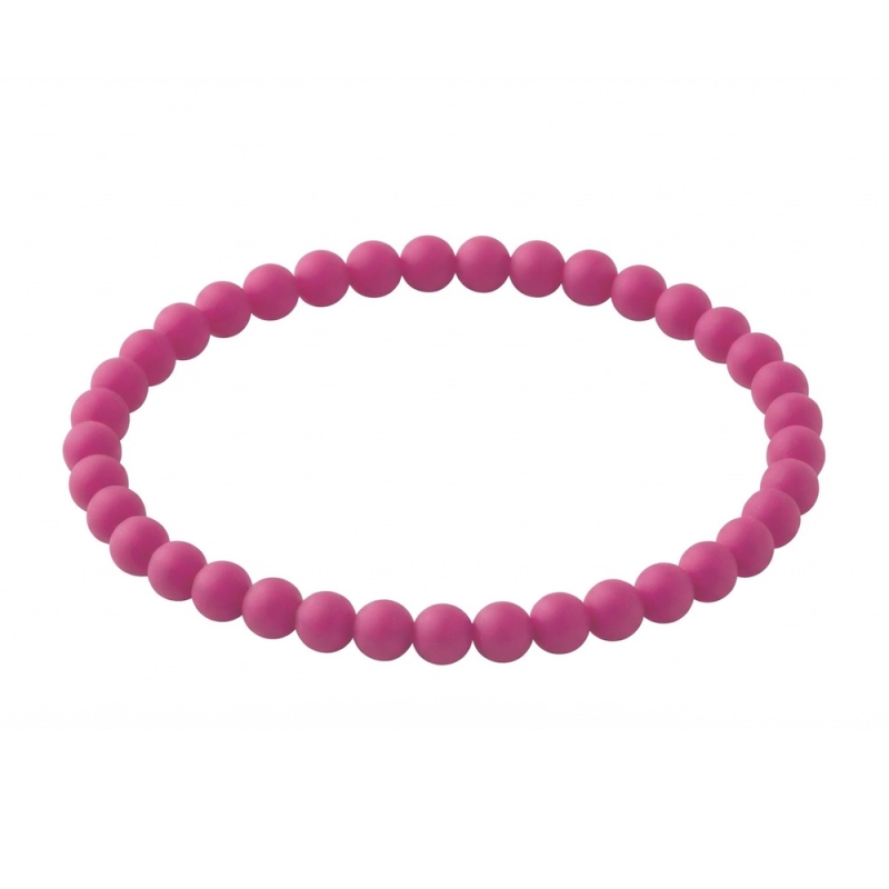 Magenta Matte 6mm Beaded Bracelet with Vibrant Pink Acrylic Beads, Handmade Colourful Jewellery